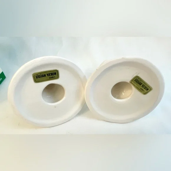 Lillian Vernon Candle Holders Christmas UNUSED Box Taiwan Vintage SET Holly - Picture 4 of 4